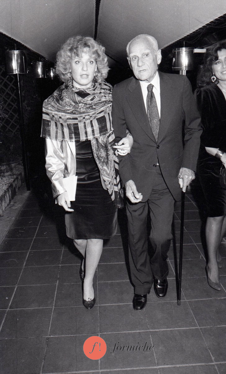 Irene Ghergo and Alberto Moravia in 1983.