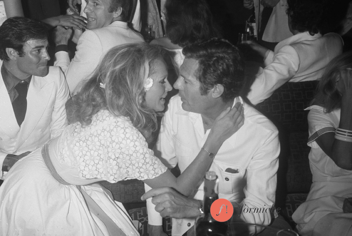 Ursula Andress and Marcello Mastroianni in 1974.