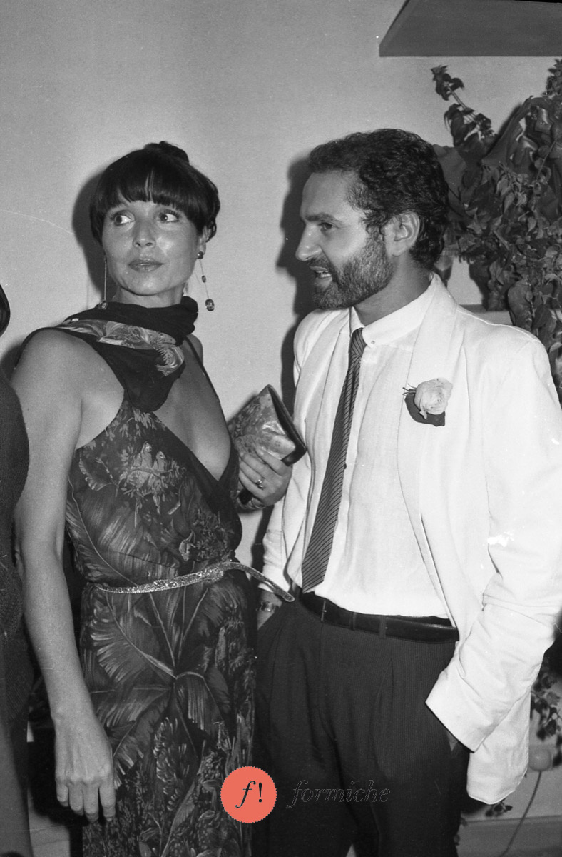 Elsa Martinelli and Gianni Versace in 1974.
