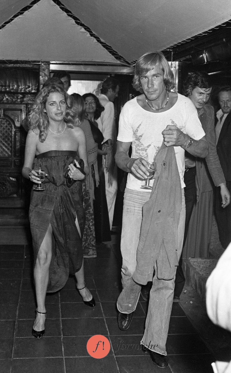 Sydne Rome and James Hunt in 1977.