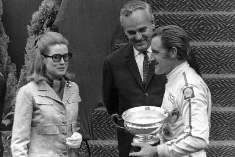 Graham Hill with Ranieri of Monaco and Grace Kelly.