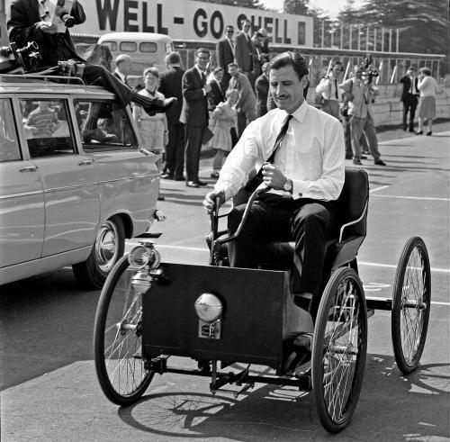 Graham Hill, until about 1970, maintained a fashion persona that dated from the time of the crank-started car.
