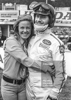 Graham Hill with a fan.