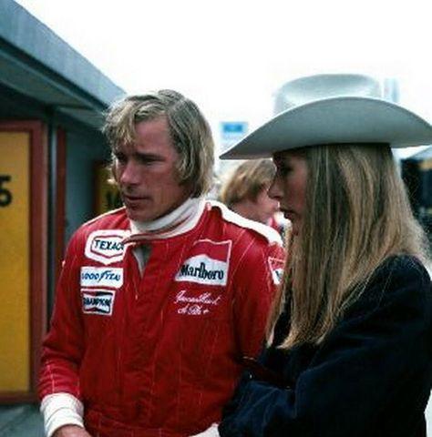 James Hunt and Nina Rindt in Spain in 1977. 