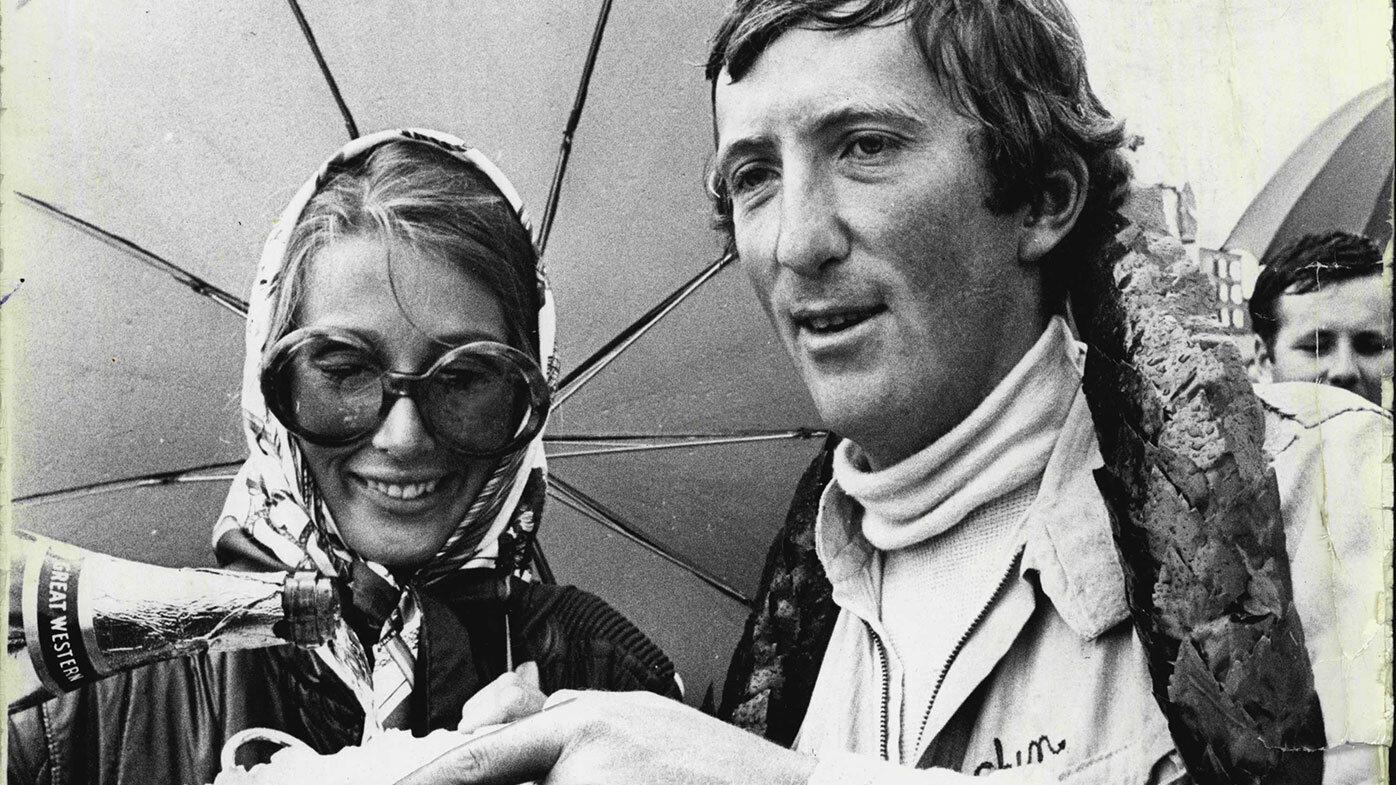 Jochen and Nina Rindt celebrating after Jochen’s win in Sydney in 1969.