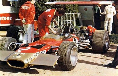 Jochen Rindt's red Lotus.