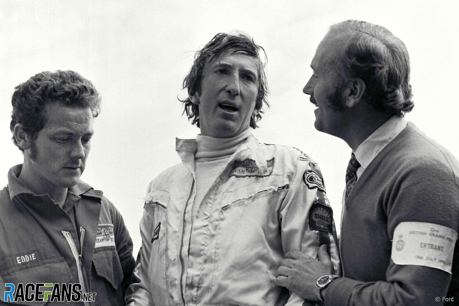 Jochen Rindt with Colin Chapman.