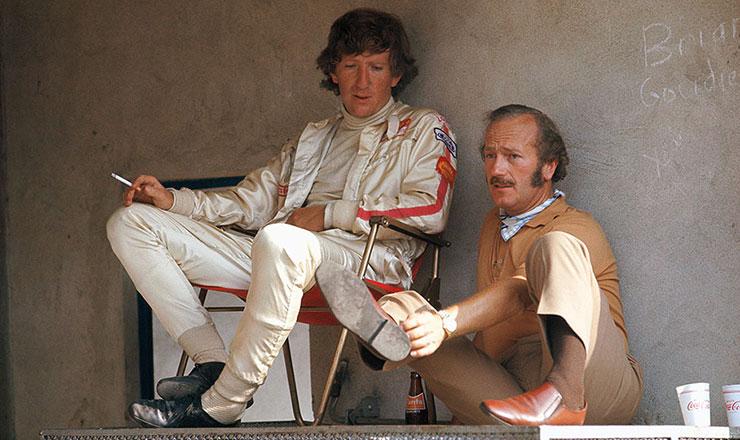 Jochen Rindt with Colin Chapman.