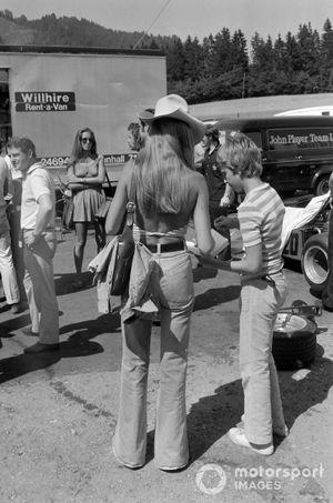 Austrian Grand Prix, August 12, 1972. Nina Rindt in the paddock.