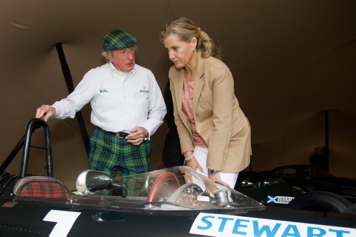 Sir Jackie Stewart with HRH The Countess of Wessex. 