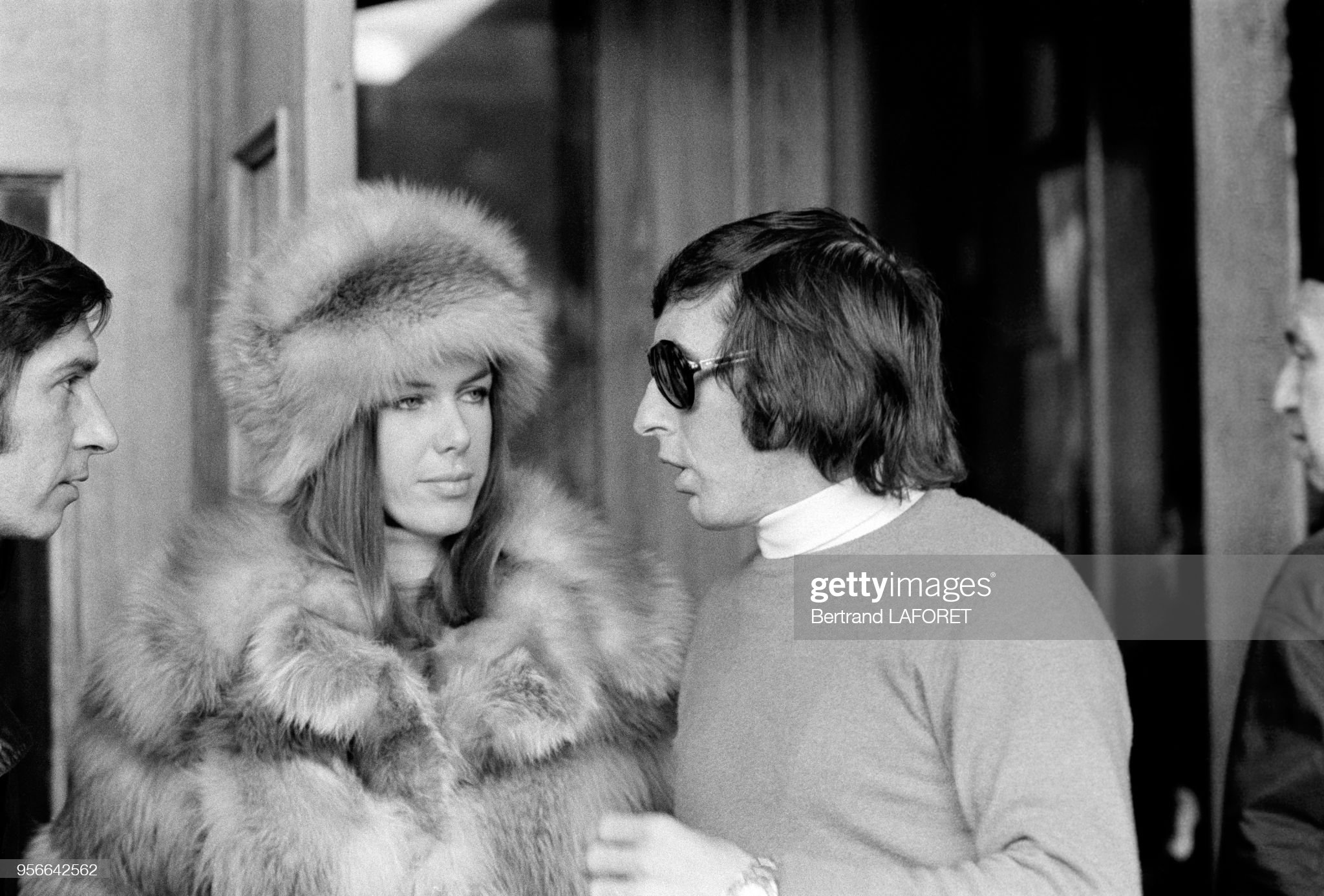 Jackie Stewart and his wife Helen in Saint-Moritz, Switzerland, in February 1971. 