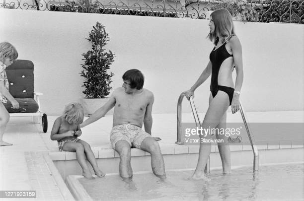 Jackie Stewart, his wife Helen and their sons Mark and Paul at their home in UK on 23rd July 1972.