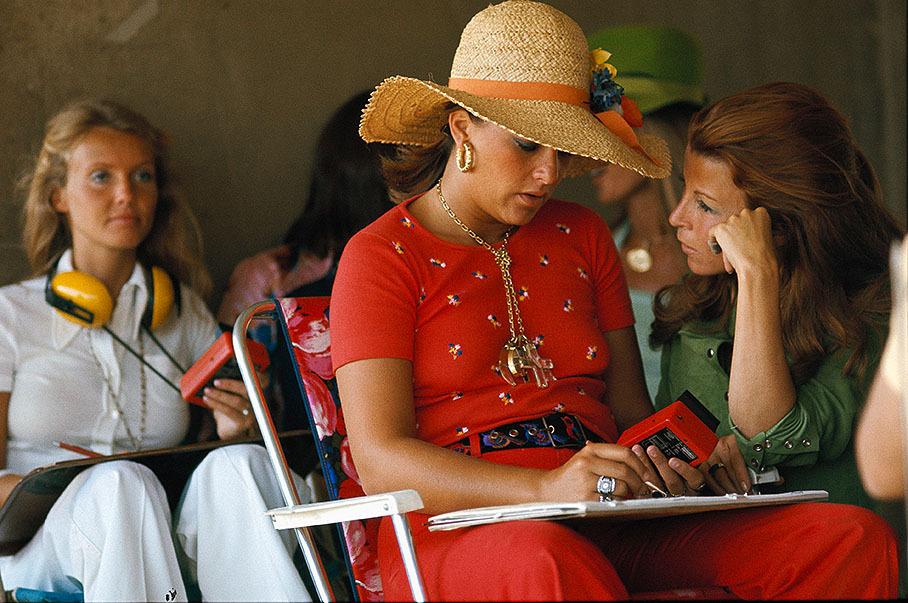Helena, wife of Emerson Fittipaldi, at Zeltweg in 1973.