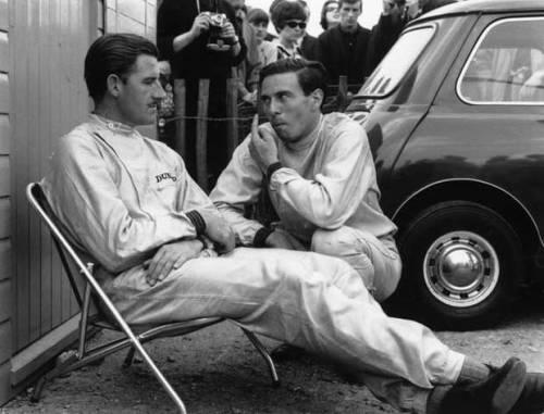 Graham Hill with Jim Clark.