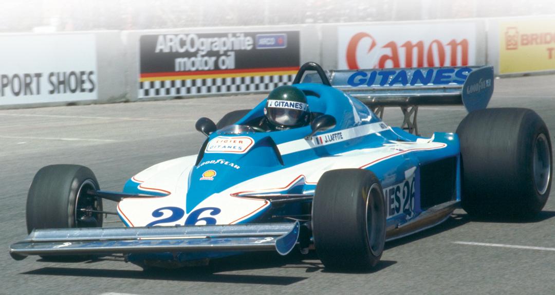 Jacques Laffite driving a Ligier.