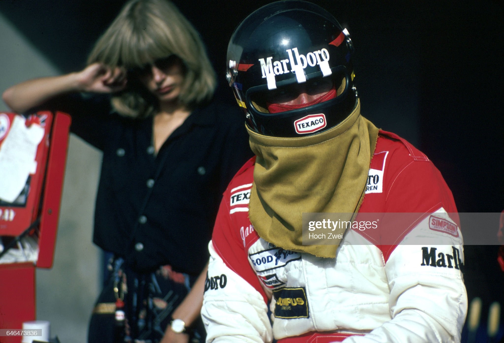 James Hunt in the McLaren pit at the 1978 Italian Grand Prix in Monza. 