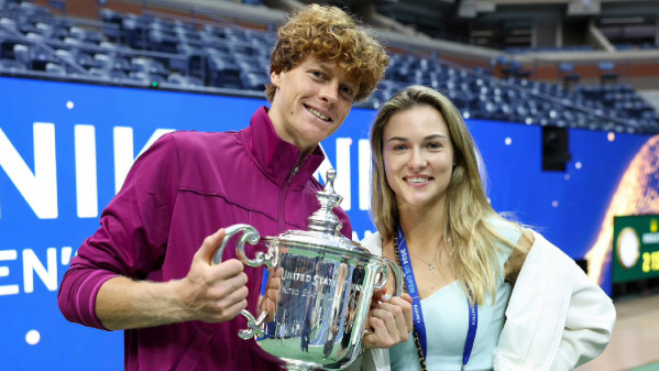 Jannik Sinner with his ex-girlfriend, Russian tennis player Anna Kalinskaya.