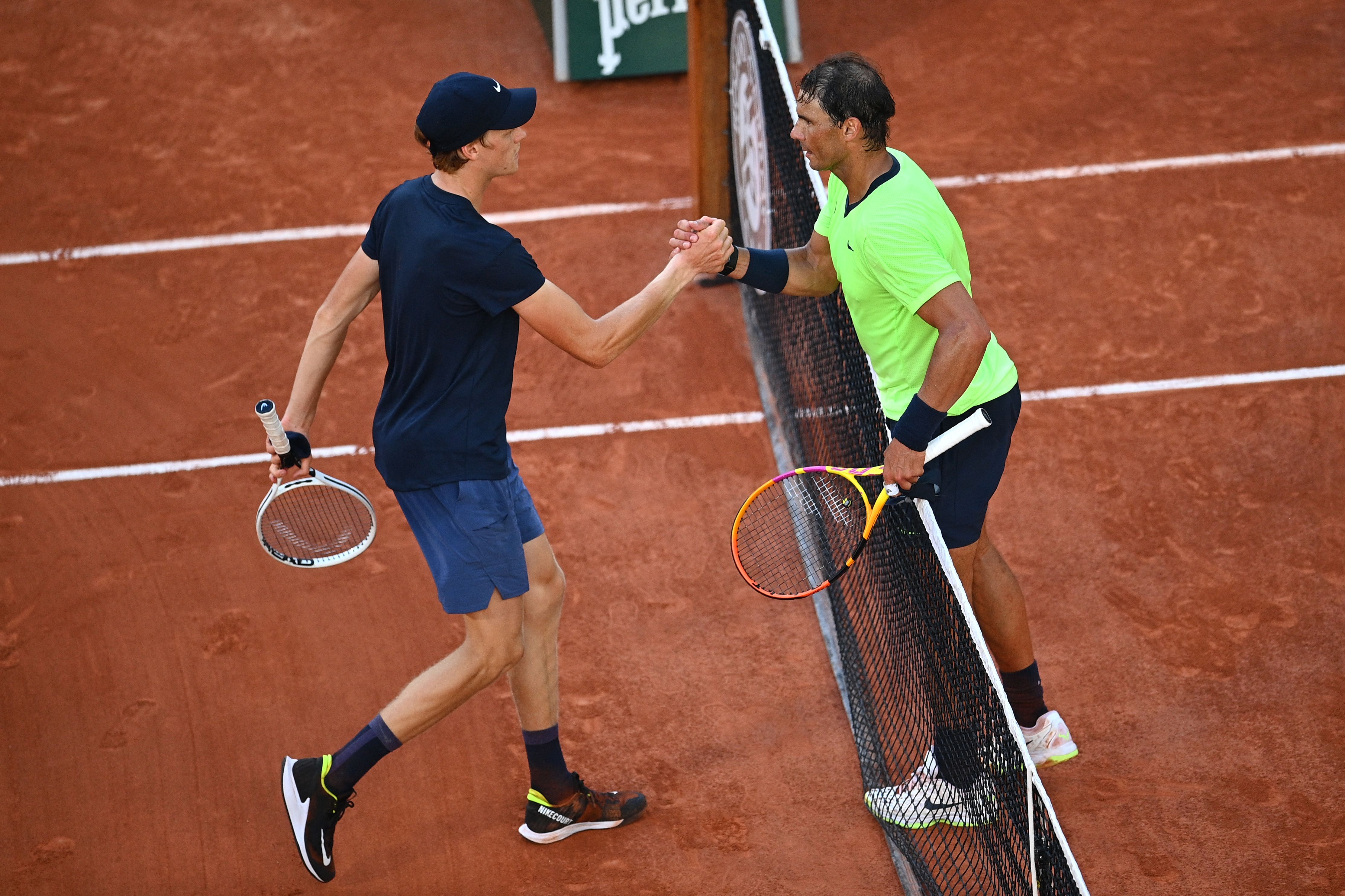 Jannik Sinner with Rafael Nadal.