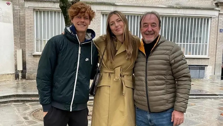 Jannik Sinner, Maria Sharapova and Riccardo Piatti.