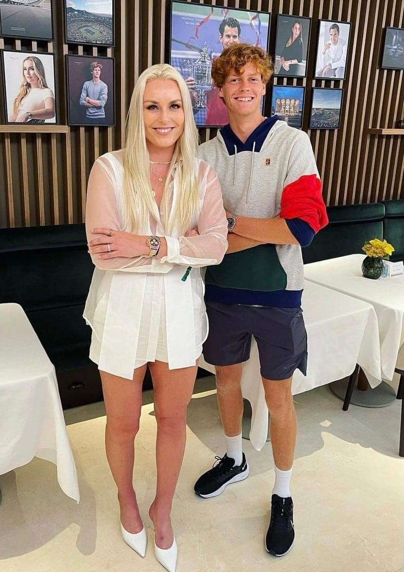 Jannik Sinner with Lindsey Vonn.