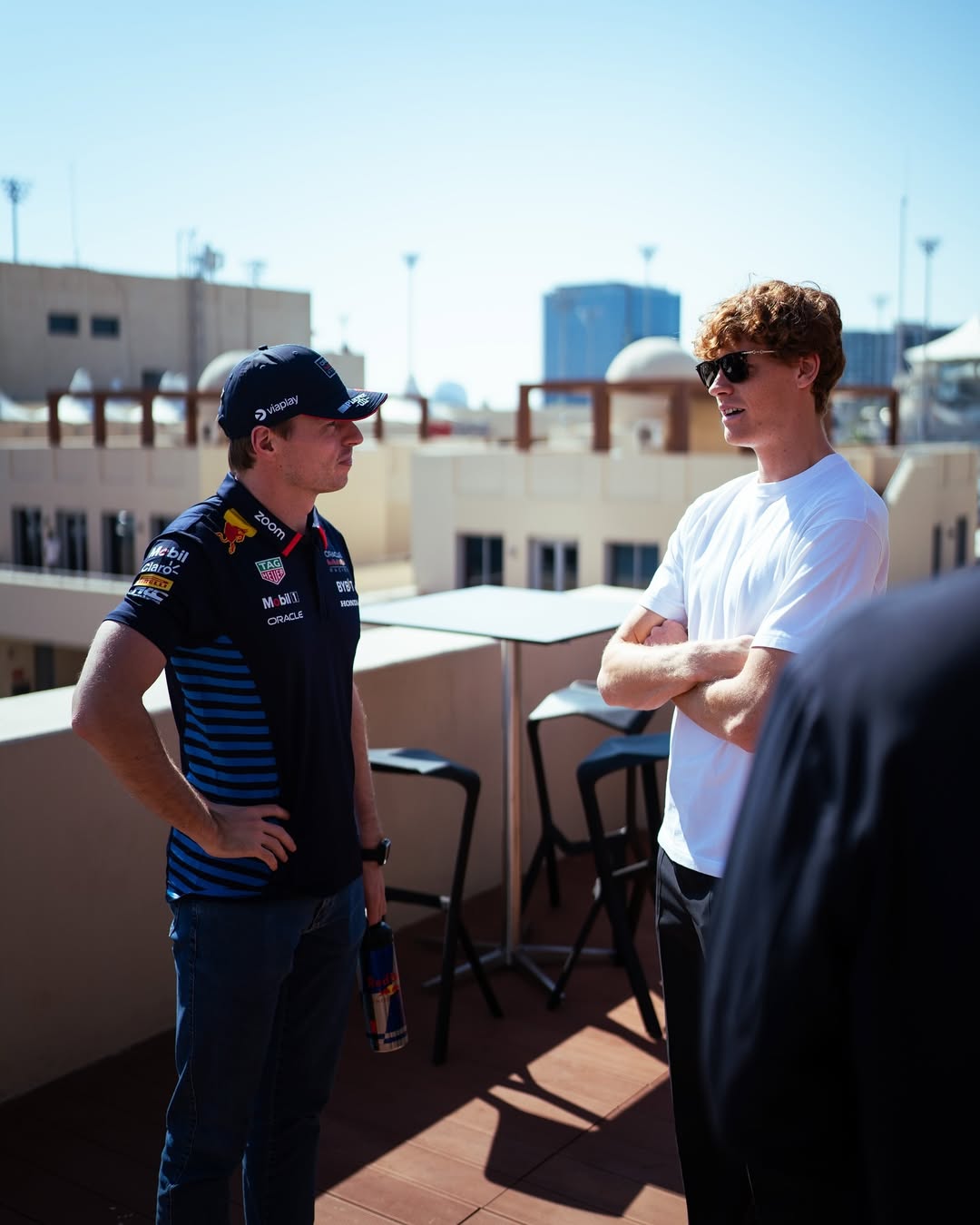 Jannik Sinner with Max Verstappen at Abu Dhabi in 2024.