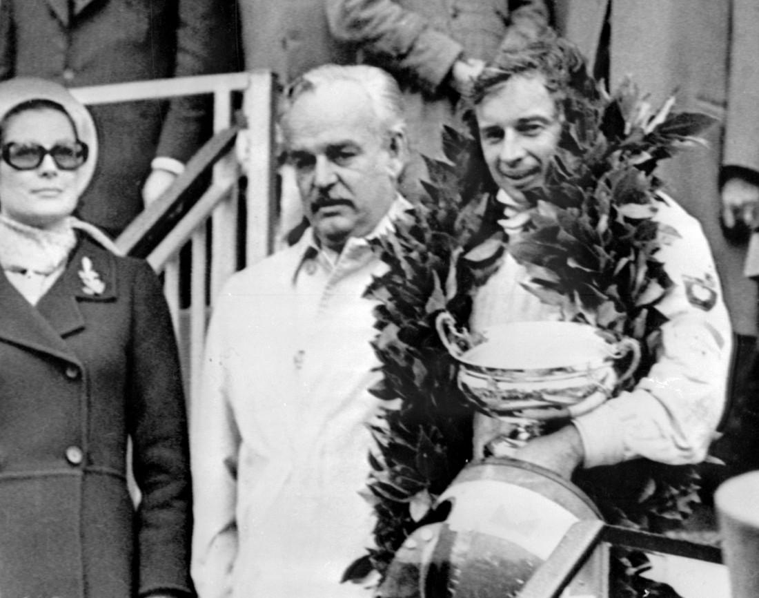 Jean Pierre Beltoise with Ranieri of Monaco and Grace Kelly.