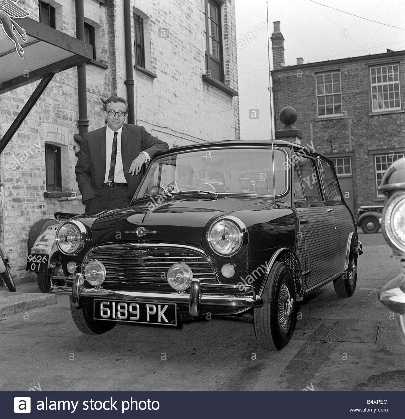 Peter Sellers in a Mini Cooper in May 1963.