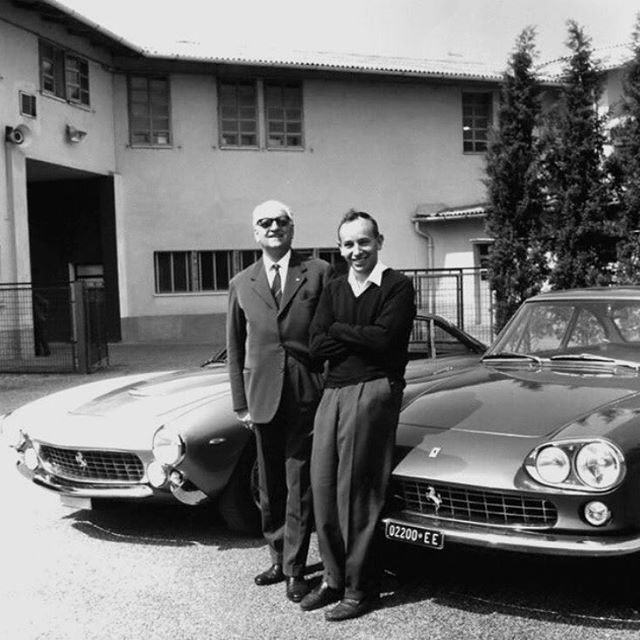 John Surtees with Enzo Ferrari.