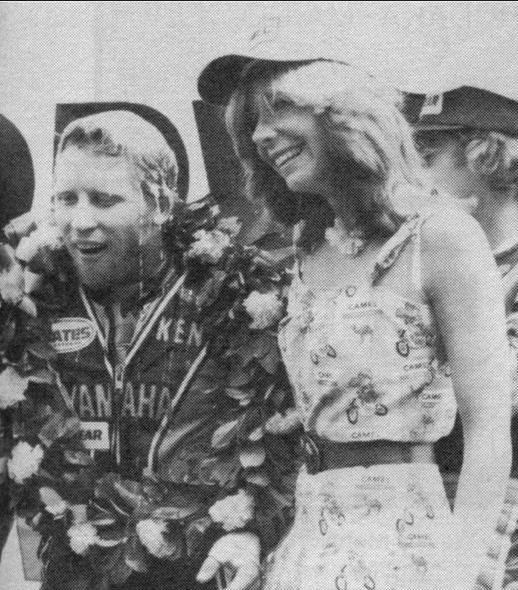 Kenny Roberts with Lynn Griffis, Miss Camel / Winston.