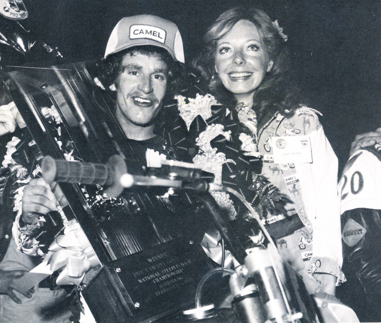 Lynn Griffis on the podium with Steve Eklund in the late 1970s.