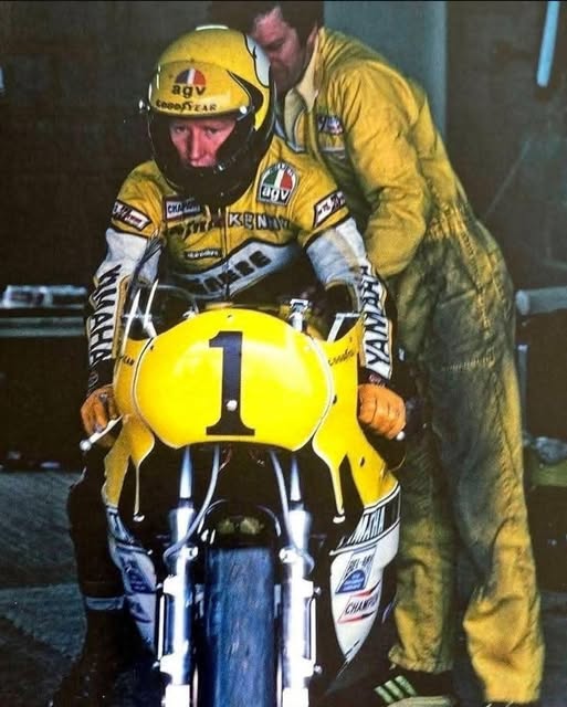 Kenny Roberts on his bike.