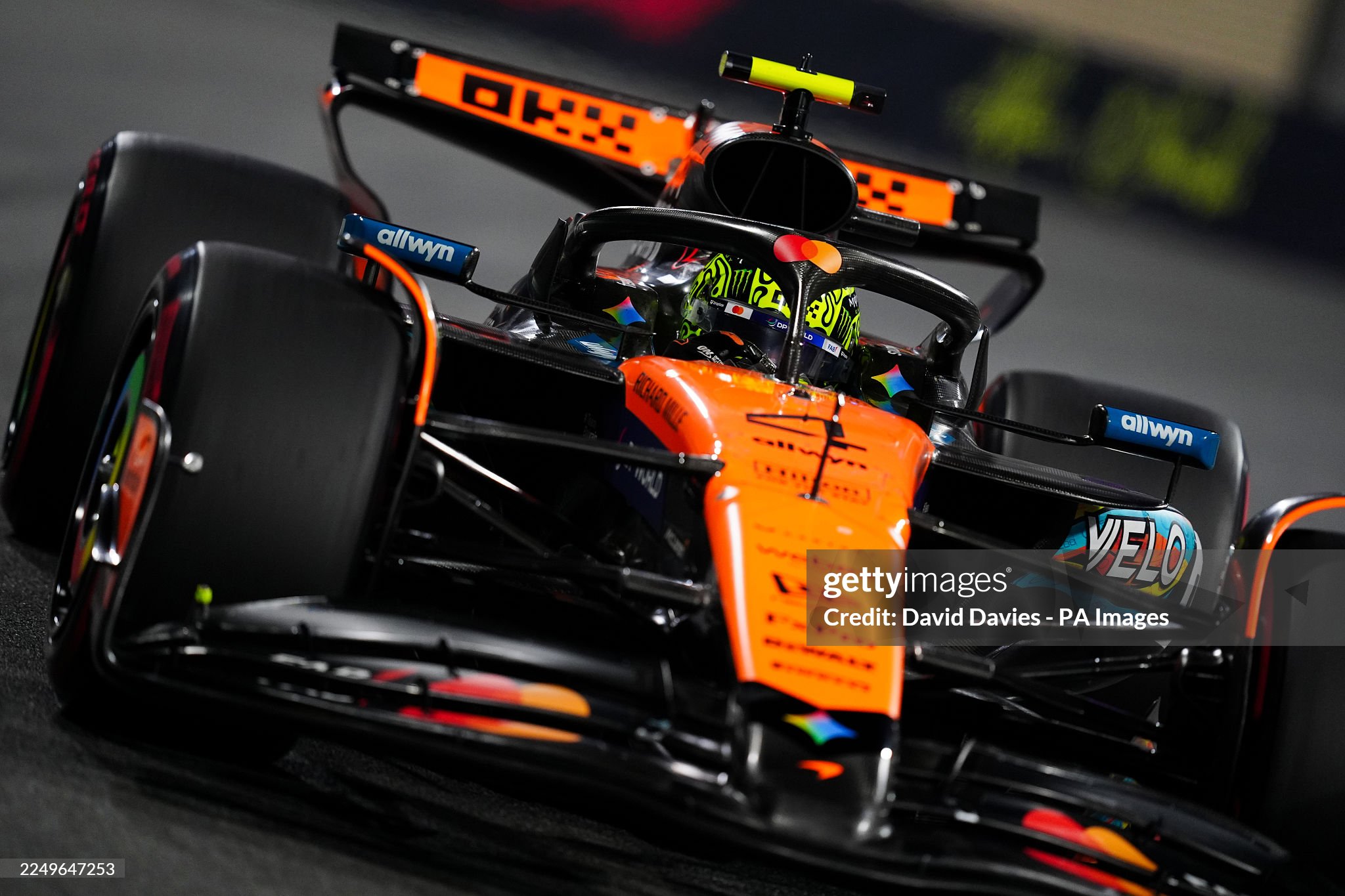 McLaren driver Lando Norris during qualifying for the Abu Dhabi Grand Prix at the Yas Marina Circuit on 06 December 2025. 