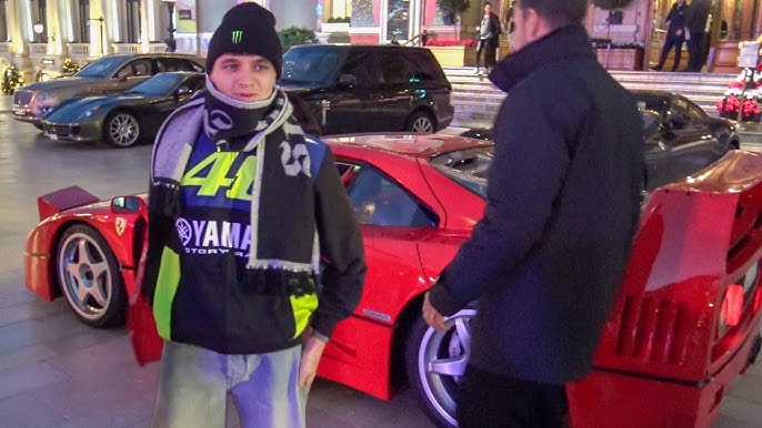 Lando Norris driving his new Ferrari F40 and shopping at Richard Mille in Casino de Monaco.