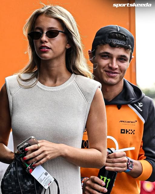 Lando Norris with his girlfriend Margarida Corceiro at the Hungarian Grand Prix in August 2025.