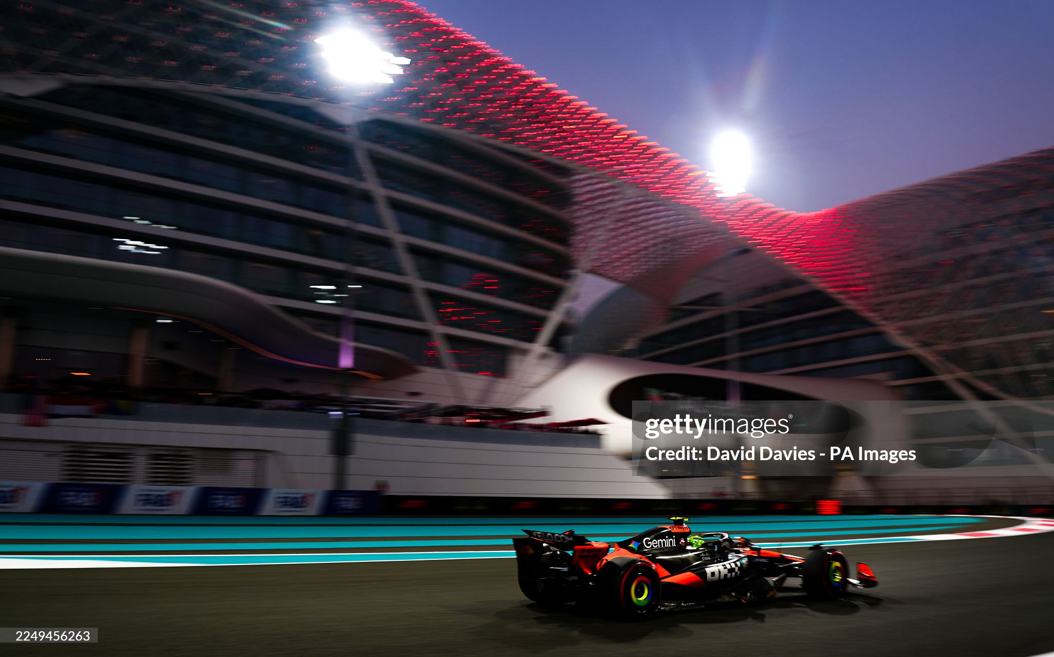 McLaren driver Lando Norris during free practice on Friday December 05, 2025 at the Yas Marina circuit ahead of the Abu Dhabi Grand Prix. 