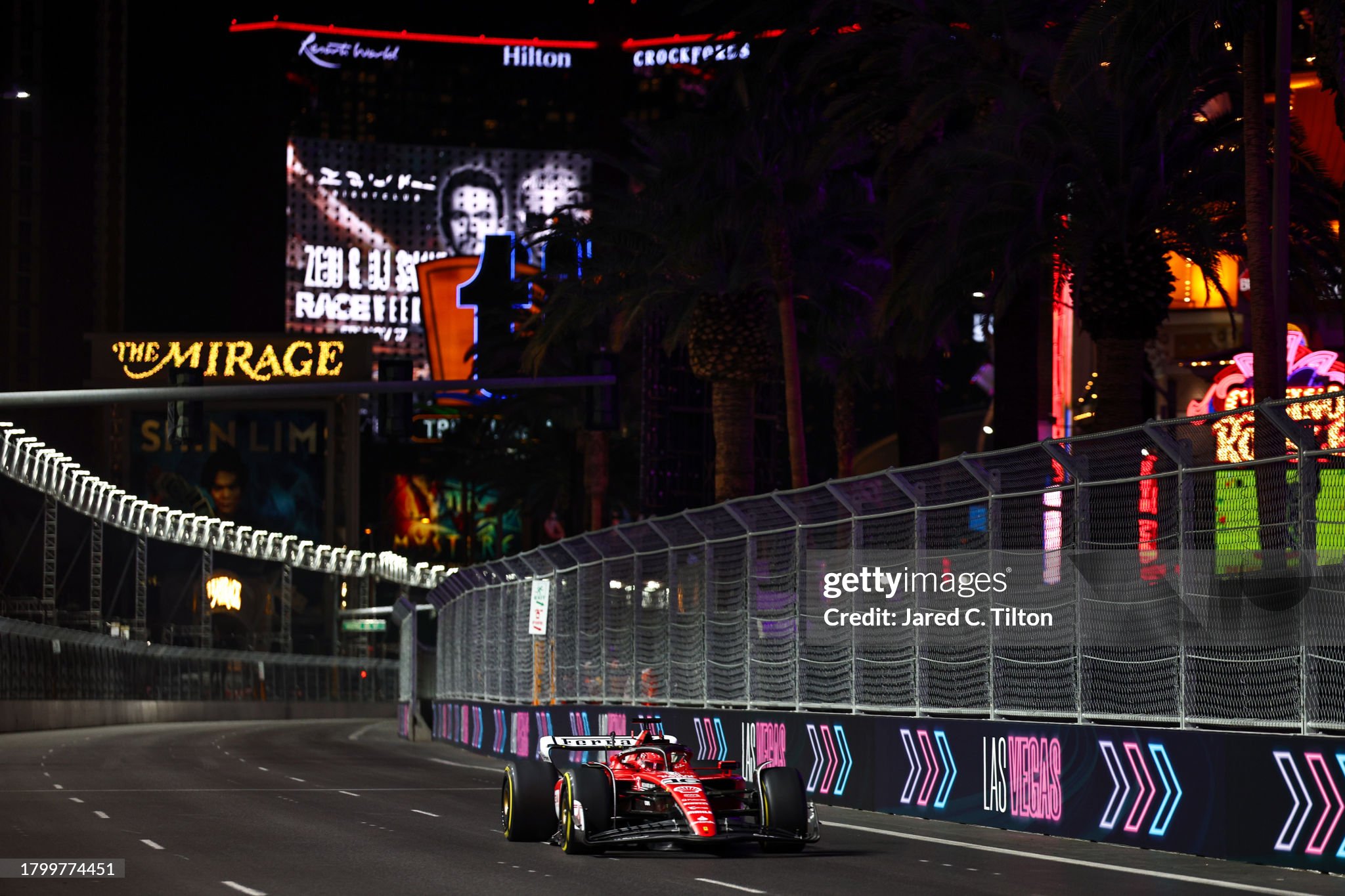 Charles Leclerc of Monaco driving the (16) Ferrari SF-23 on track during final practice ahead of the F1 Grand Prix of Las Vegas on November 17, 2023. 