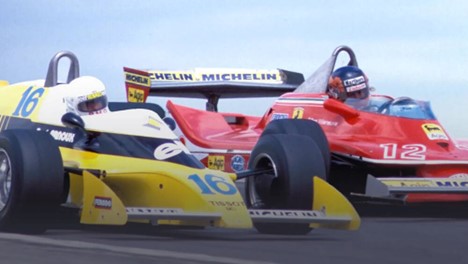 Gilles Villeneuve and Rene' Arnoux fighting at Dijon.