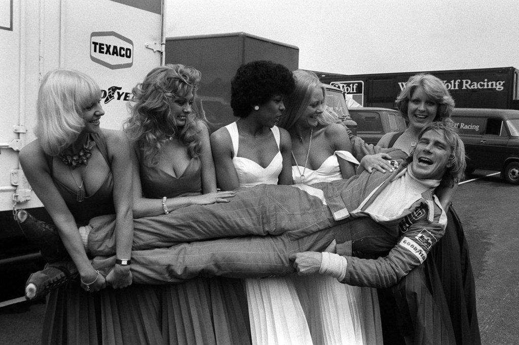 James Hunt with five girls.