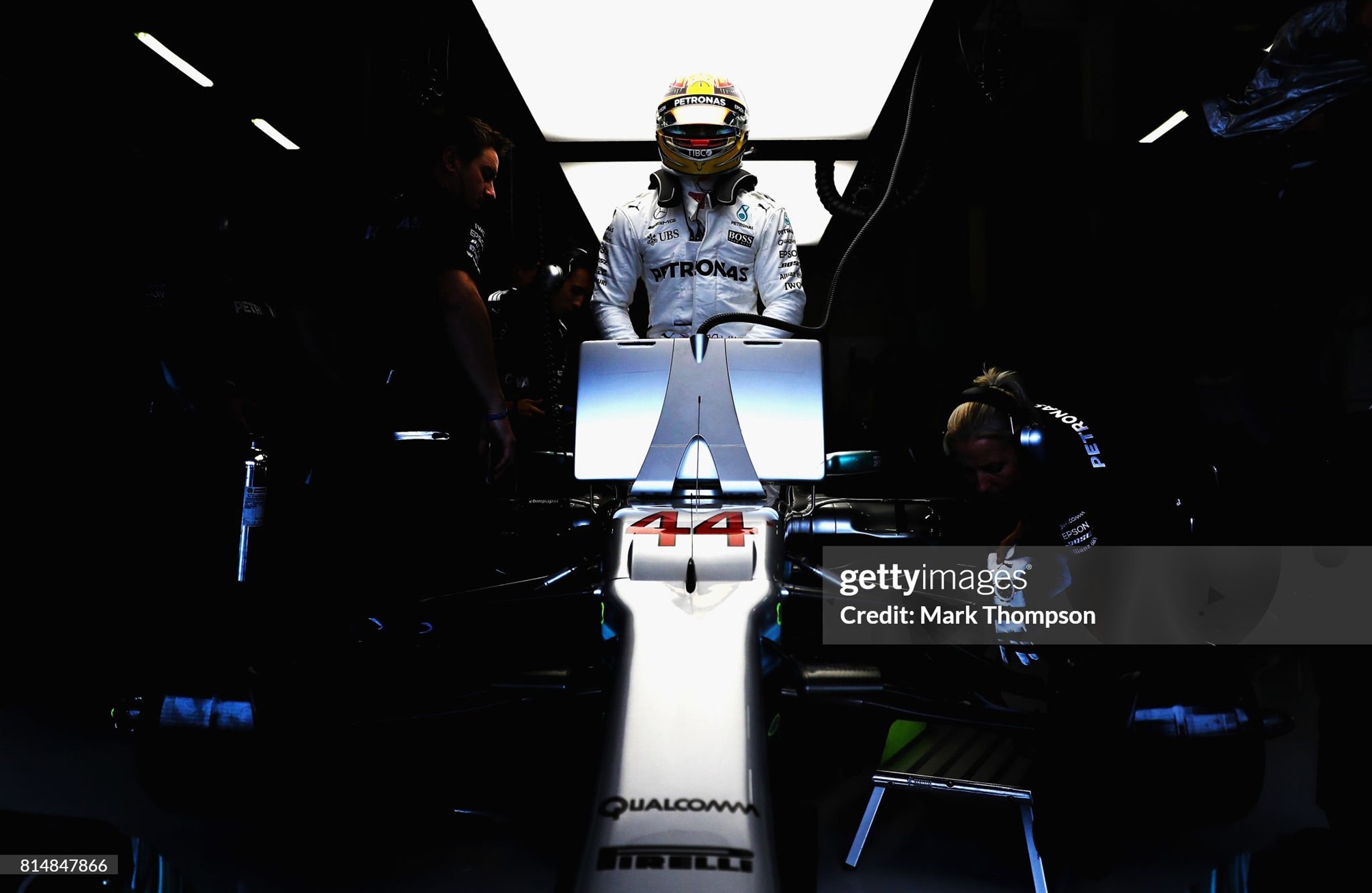 Lewis Hamilton, Mercedes, prepares to drive during qualifying for the Formula One Grand Prix of Great Britain at Silverstone on 15 July 2017 in Northampton, England.