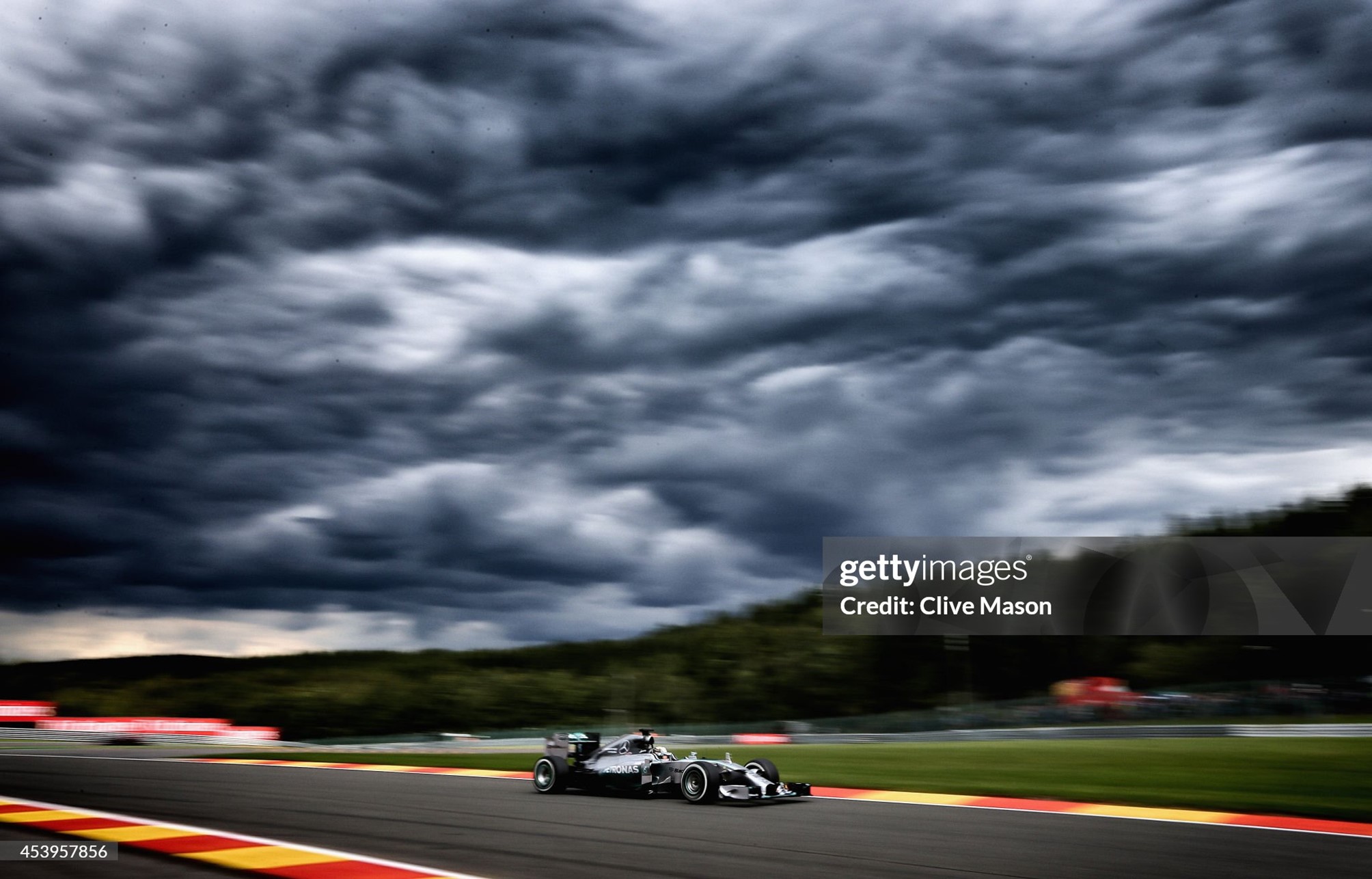 Lewis Hamilton, Mercedes, drives during practice ahead of the Belgian Grand Prix at Circuit de Spa-Francorchamps on 22 August 2014 in Spa, Belgium. 