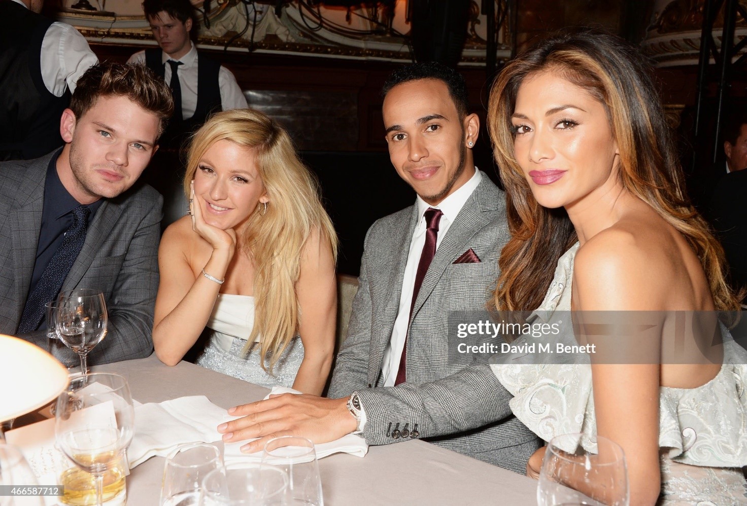 Jeremy Irvine, Ellie Goulding, Lewis Hamilton and Nicole Scherzinger attend the British Fashion Awards at the London Coliseum on 01 December 2014 in London, England. 