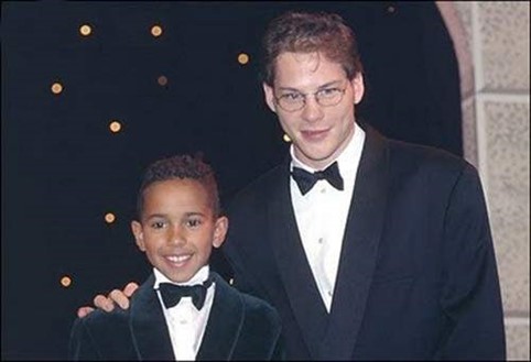 Jacques Villeneuve with Lewis Hamilton at Autosport Awards in London on 03 December 1995. 