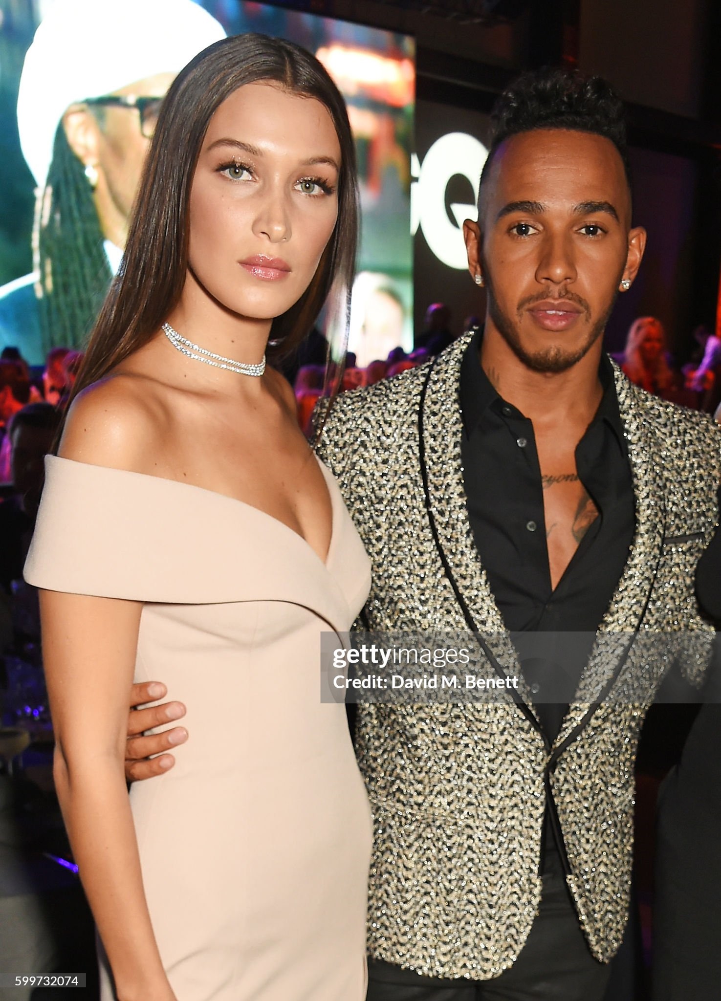 Bella Hadid and Lewis Hamilton attend the GQ Men of the Year Awards 2016 at the Tate Modern on 06 September 2016 in London, England. 