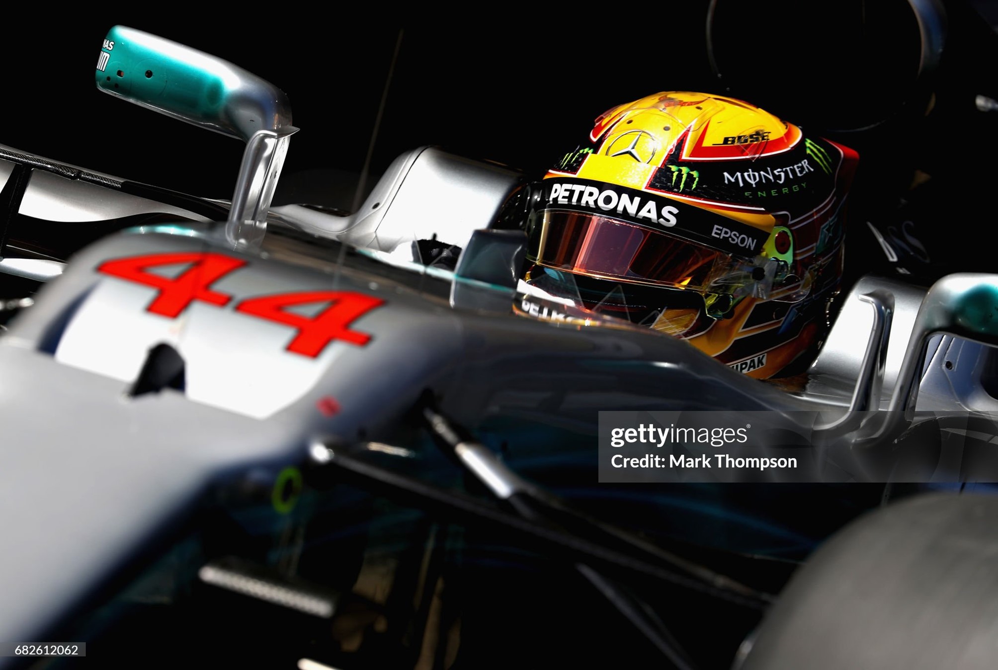 Lewis Hamilton leaves the garage during qualifying for the Spanish Formula One Grand Prix at Circuit de Catalunya in Montmelo, Spain, on 13 May 2017. 