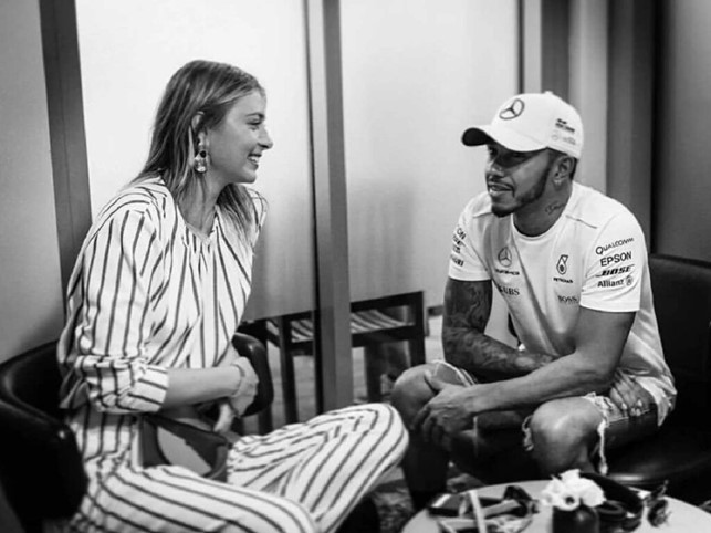 Lewis Hamilton with Maria Sharapova at the Abu Dhabi Grand Prix at Yas Marina Circuit in November 2017.