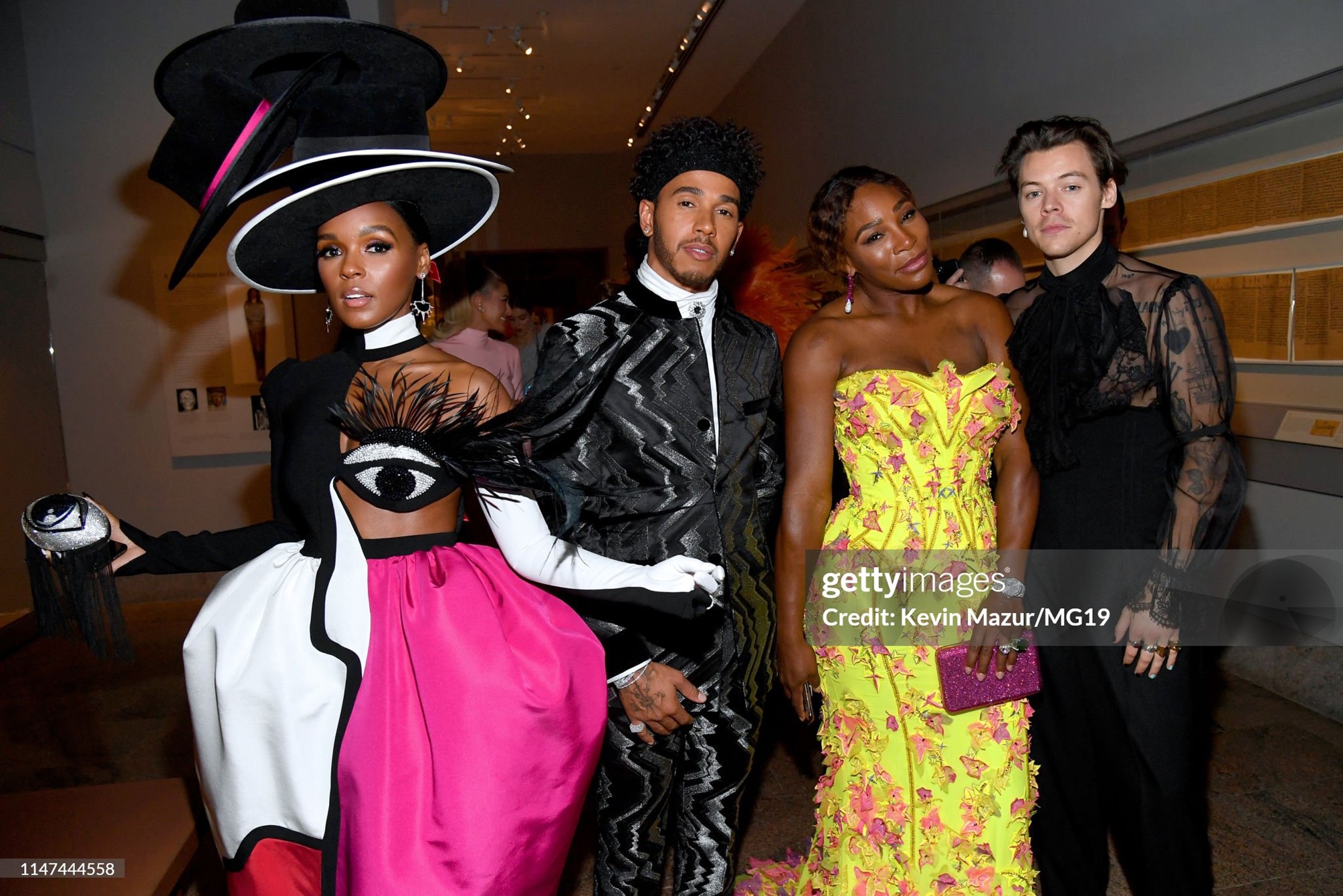 Janelle Monae, Lewis Hamilton, Serena Williams and Harry Styles attend the Met Gala 2019 celebrating Camp Notes on Fashion at Metropolitan Museum of Art in New York City on 06 May 2019. 