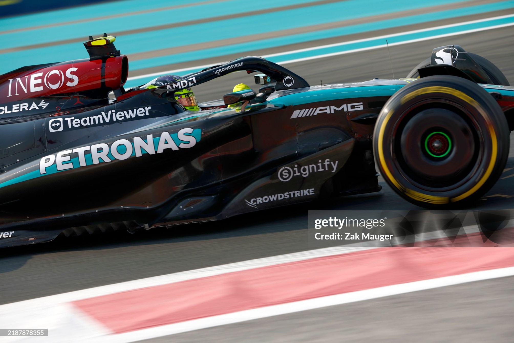 Lewis Hamilton during practice at F1 Grand Prix of Abu Dhabi on December 06, 2024. 