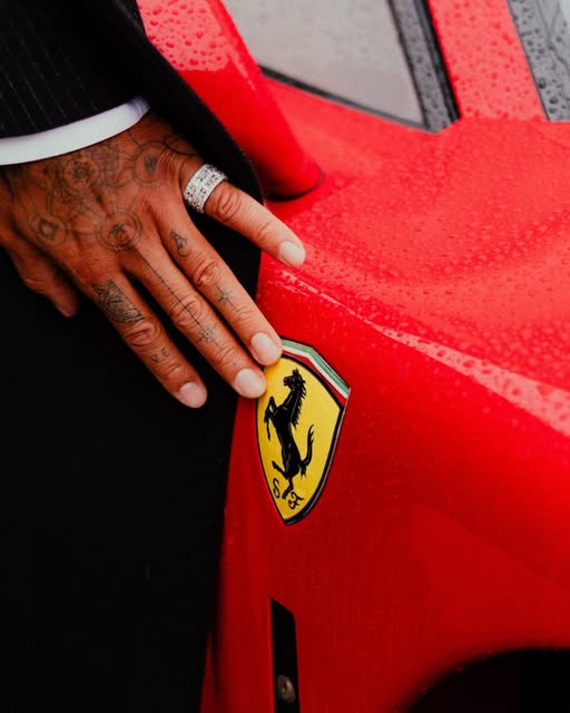 Lewis Hamilton and the Ferrari brand.