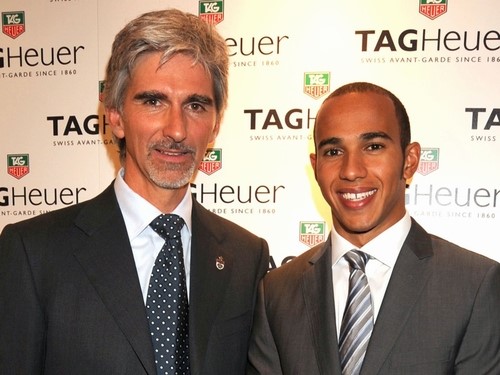 Damon Hill with Lewis Hamilton.