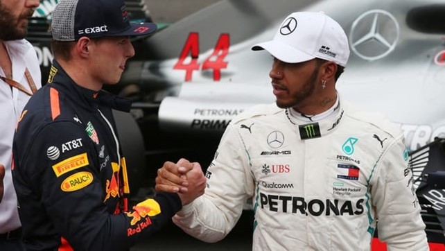 Max Verstappen and Lewis Hamilton.